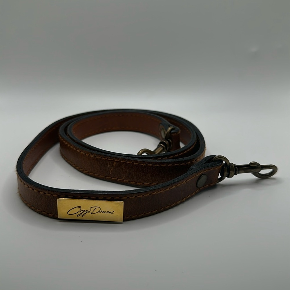 Oggi domani brown vegan leather brown brass hardware replacement purse strap
